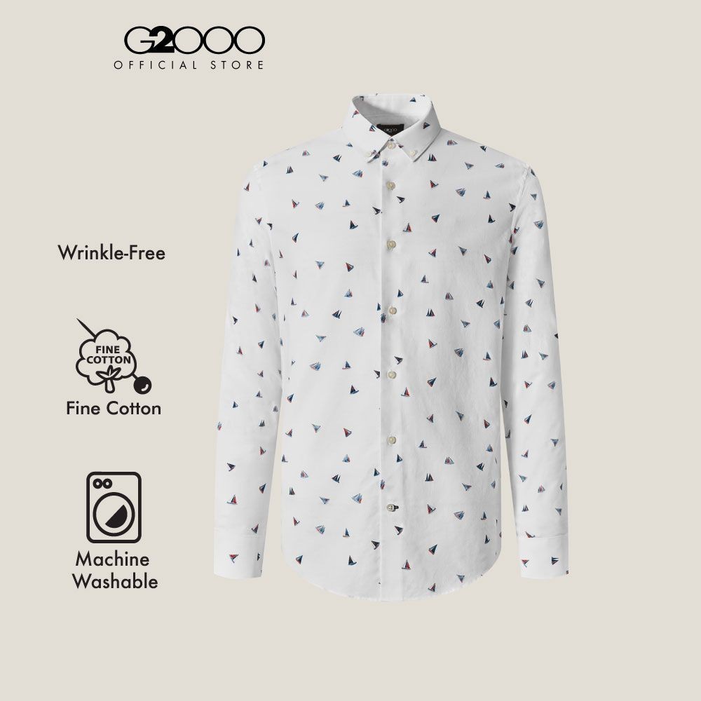 G2000 เสื้อเชิ้ตแขนยาวลำลองสำหรับผู้ชาย ทรง Smart Fit รุ่น 5112031200 WHITE