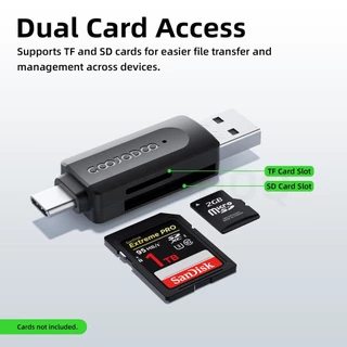 GOOJODOQ H132 USB + เครื่องอ่านการ์ด Type-C | รองรับ SD/TF | การถ่ายโอนข้อมูลความเร็วสูง | เข้ากันได้สําหรับโทรศัพท์และแท็บเล็ตและแล็ปท็อปและกล้อง