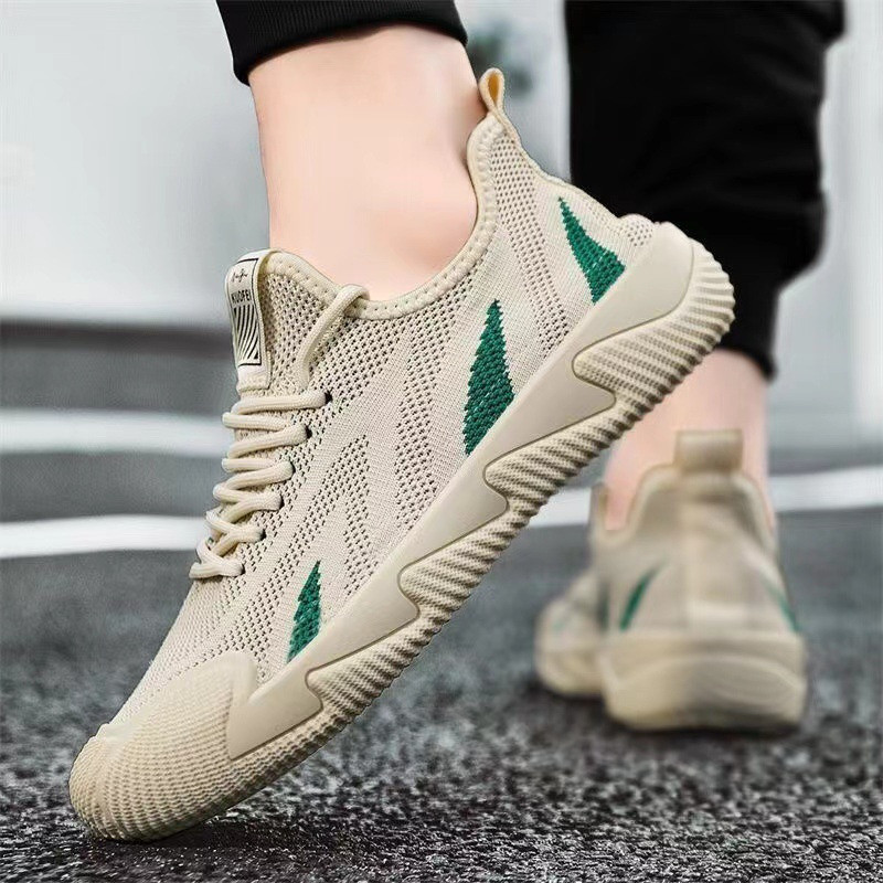 Men Mens Breathable Flyknit Running Shoes Soft-Soled Sports Mens Shoes All-Match Mens Casual Shoes