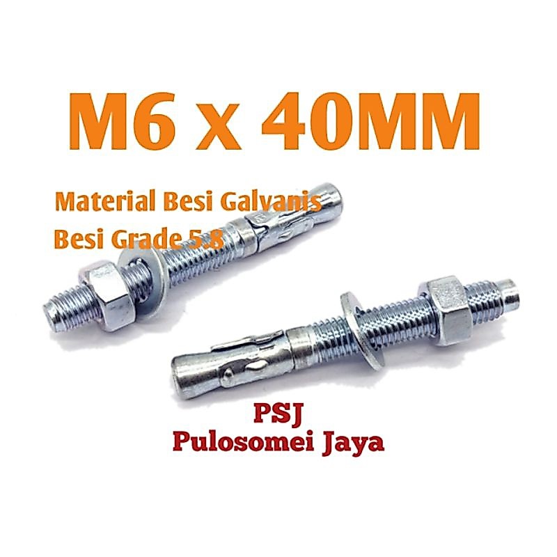Trubolt M6 x 40 Anchor / สมอลิ่ม M6 x 40 สังกะสี