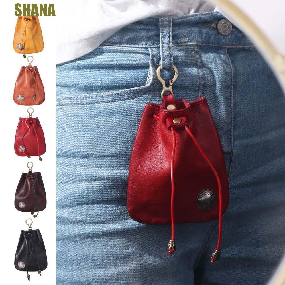 SHANA Drawstring Key Wallet, Vintage Retro กระเป๋าเปลี่ยน, ประณีต Mini Simple Medieval Key แหวนกระเป๋าใส่เหรียญเครื่องประดับ