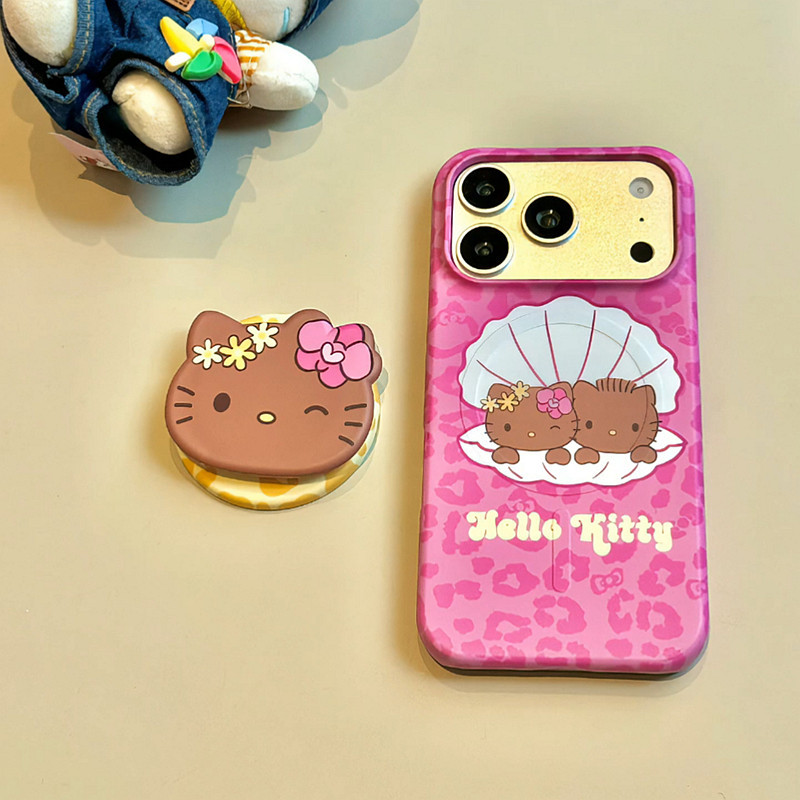 Insเสือดาวพิมพ์ Kitty Magnetic Stand Case,ฟิล์มแข็งกันกระแทกสําหรับiPhone 17 Pro Max 17 16 Pro 15 Pro Max