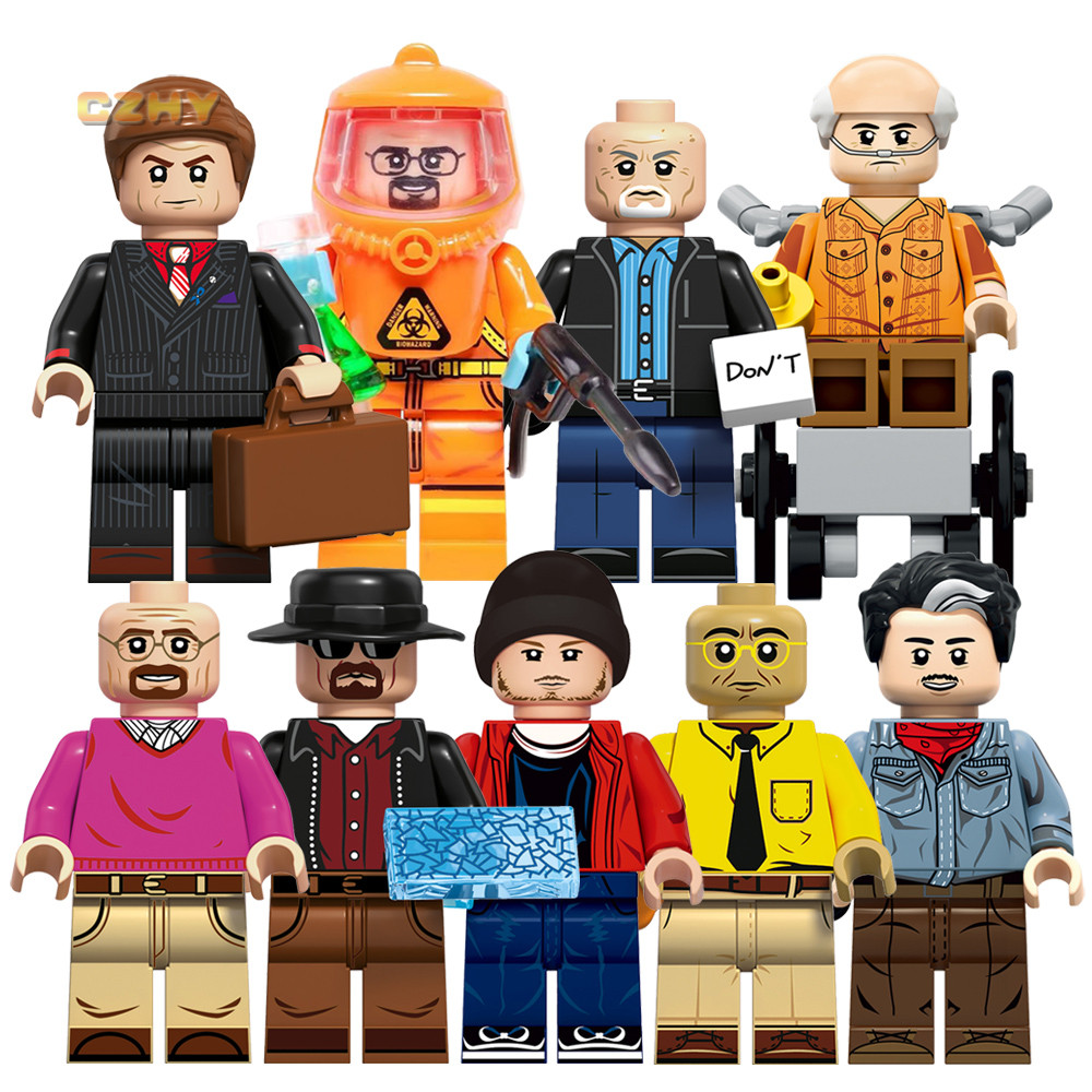 ทีวีร้อนแสดง Breaking Bad Heisenberg Walter สีขาว Jesse Gus Fring Hector Salamanca บล็อกของเล่น