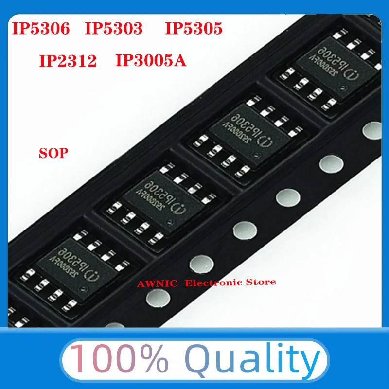 5PCS IP5306 IP5303 IP5305 IP2312 IP3005A IP6505 IP6505T SMD SOP8 ชิป ic