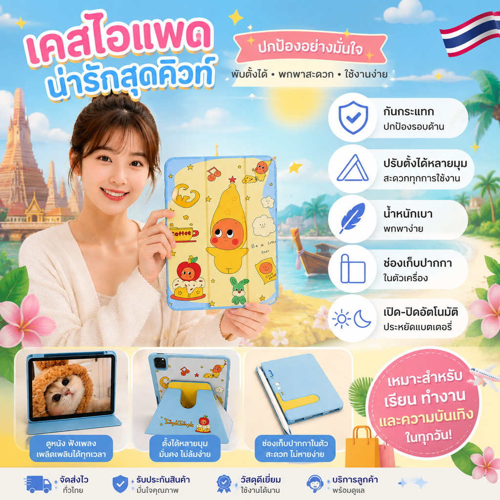เคสสำหรับ ไอแพด หมุนได้ 360° สําหรับ เข้ากันได้สำหรับ Gen11 A16 Air8 Gen10 Gen7/8/9 10.2 Pro11 Air4/5 แอร์7 แอร์6 case