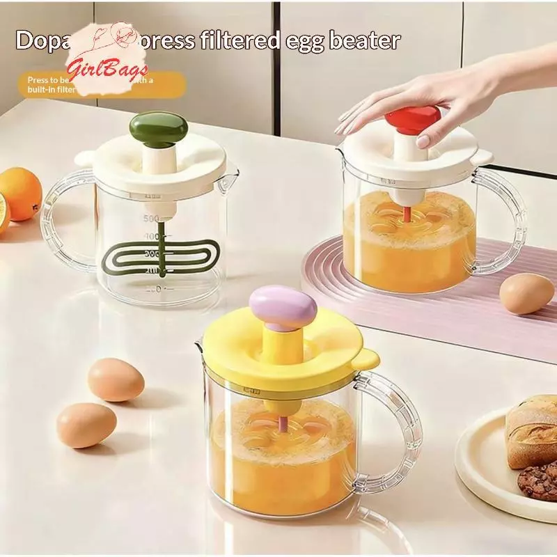 Setad Home Egg Cup Manual Press Egg Churn Cream Whipper
