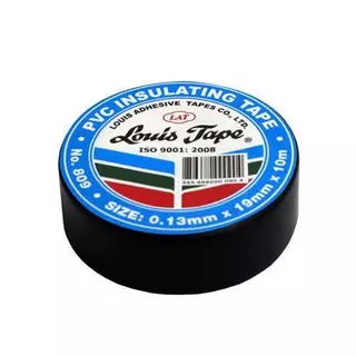 **ราคายกแถว 10 ม้วน** เทปพันสายไฟ Louis Tape กว้าง 19มม. ยาว 10เมตร ทนแรงดันไฟฟ้าได้ถึง 600 Volts bonus