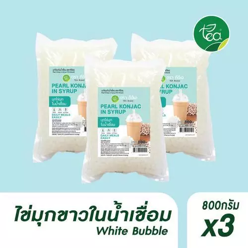 [แพ็ค 3 ถุง] บุกไข่มุกขาว บุกไข่มุก 800 กรัม ตรา ทีอีเอ บุกใส บุกไข่มุก มุกบุกขาว บุกสำเร็จรูป ฟองมุกใส ท็อปปิ้งเครื่...