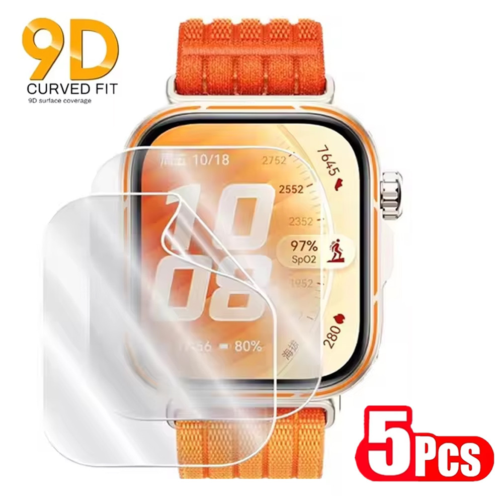 ฟิล์มป้องกันหน้าจอสําหรับ Huawei Watch Fit 5 Pro ป้องกันหน้าจอครอบคลุมเต็มรูปแบบ Soft TPU Hydrogel Guard ฟิล์ม Huawei Watch Fit 5