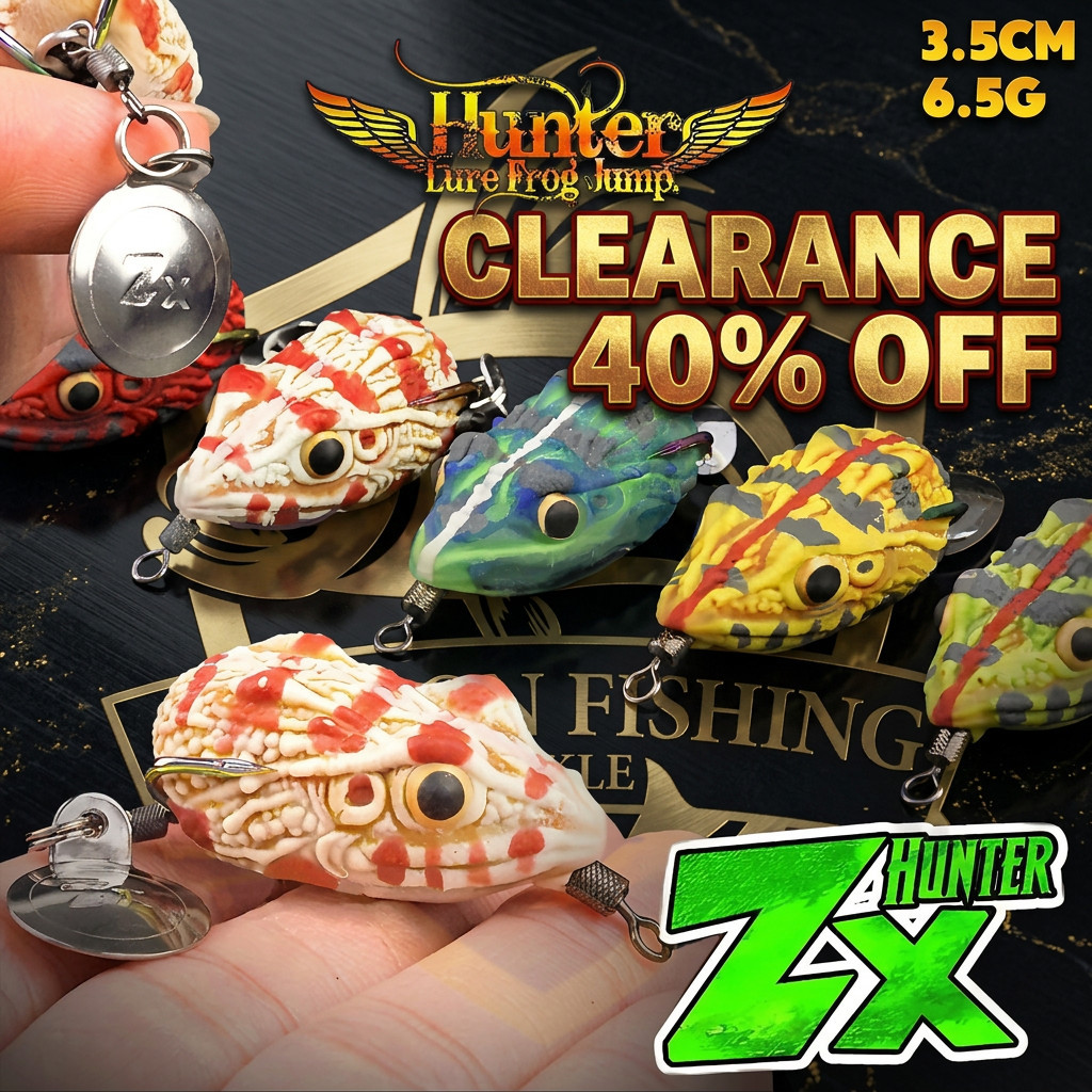 CLEARANCEUmpan Katak Hunter ZX Soft Frog 3.5 ซม./6.5g Tiruan Getah เหยื่อตกปลาหล่อ