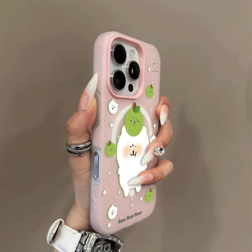 เคสไอโฟน 13 11 สำหรับ IPhone 16 17 Air 15 12 14 Pro Max XR Max 7 8 ตลกหมี แรงดึงดูดแม่เหล็ก GDCX001A