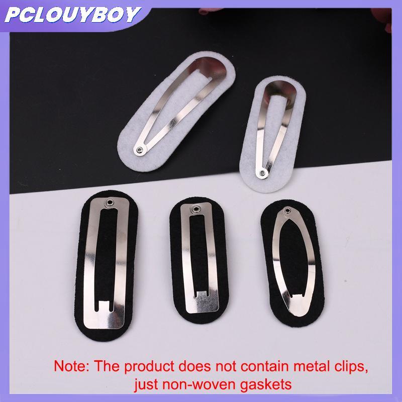 PCLUYBOY 100PCS รูปไข่ไม่ทอ Tear Drop snap คลิป spacers สี่เหลี่ยมผืนผ้า Felt pads แพทช์ appliques สําหรับสี่เหลี่ยมผืนผ้า hairpins อุปกรณ์เสริม PCLUYBOY