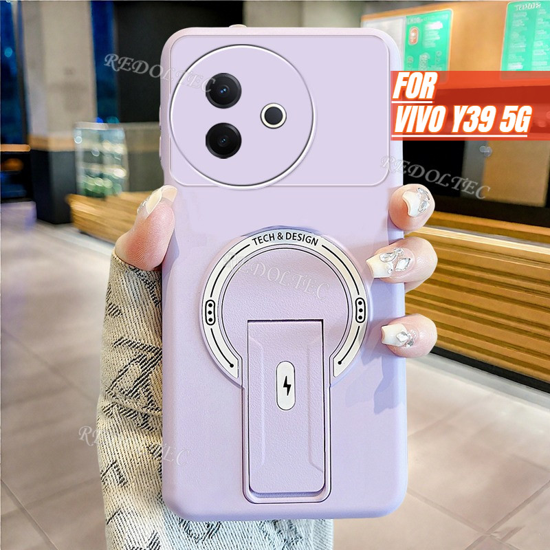VIVO Y39 5G กรณีแฟชั่นใหม่แม่เหล็กที่มองไม่เห็น Kickstand เคสโทรศัพท์ VIVOY39 Matte ปกอ่อนรองรับไร้สายชาร์จ Anti-Drop Anti-Fingerprint ปลอก