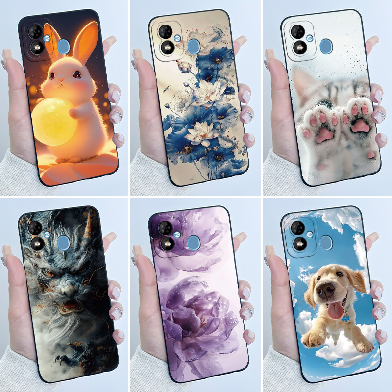 ปลอกสําหรับ Itel A33 Plus กรณีความงามหรูหราน่ารัก Cool สีดํา Matte ซิลิโคนนุ่มปกหลังสําหรับ Itel A33