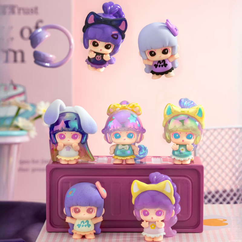 [ของแท้] LANCY LULU สาวน่ารักพันธมิตรซีรีส์ถั่วน่ารักยืนยัน MINI รูปตุ๊กตาเครื่องประดับของขวัญ