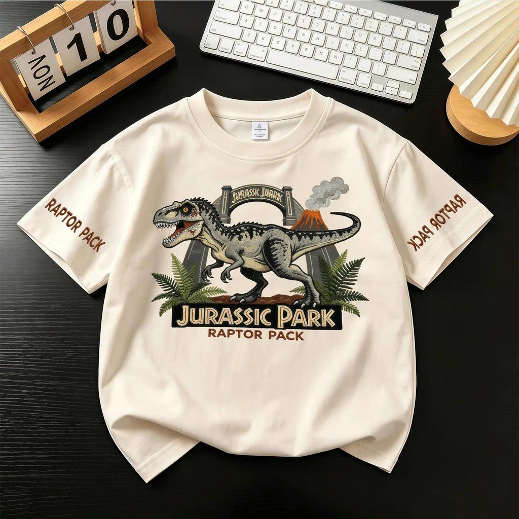 เสื้อยืดลายไดโนเสาร์สุดเท่รุ่นนี้เหมาะสำหรับเด็กเล็ก ส่วนผ้าอากาศถ่ายเทได้ดี ดูดซับเหงื่อได้ดี สวมใส่สบายตัว
