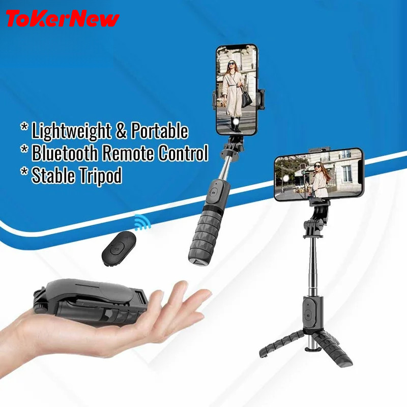 ToKerNew Q11S Mini Selfie Stick ขาตั้งกล้องแบบพกพา Bluetooth Selfie Stick ที่ถอดออกได้ระยะไกลไร้สายส