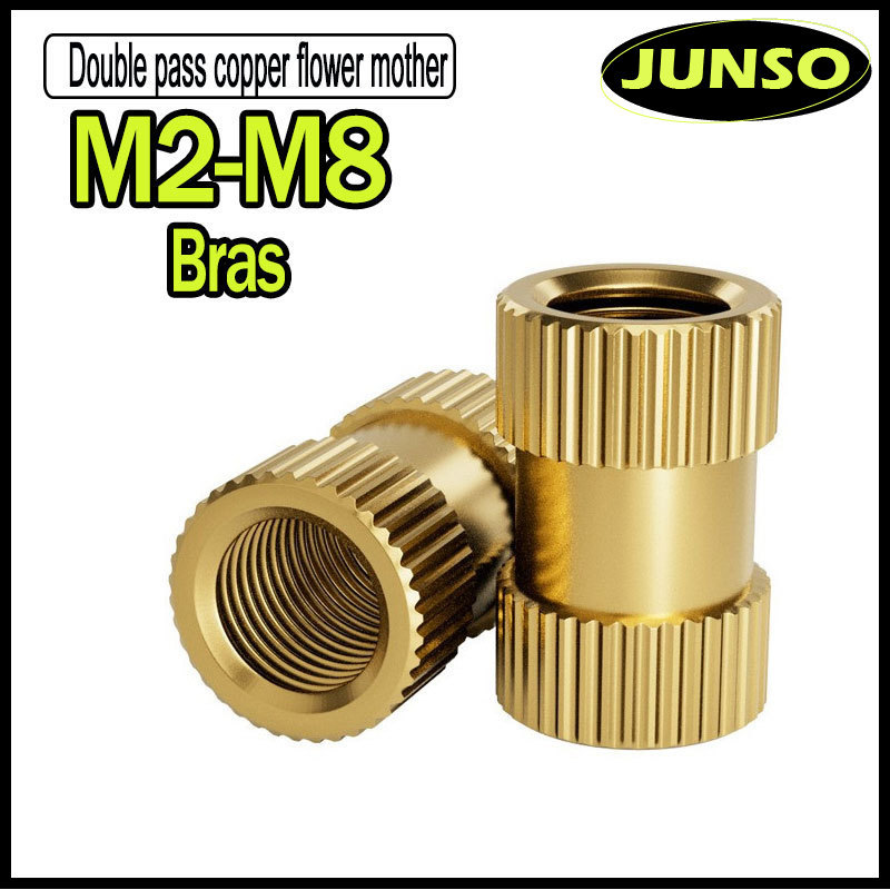 NINDEJIN10-50 ชิ้นอุปกรณ์เสริมน็อตทองเหลือง Brass Nut insert M2.5 M3 M4 M5 M6 Knurled Nut สําหรับเครื่องพิมพ์ 3D