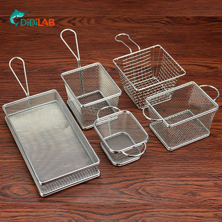 DiDiLAB Mini Stainless Steel Frying Basket Frying Sieve French Fries Frying Basket Filter Mesh Sieve Basket Frame Commercial Small