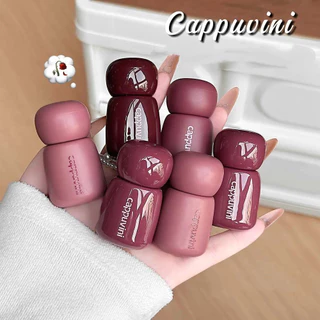 Cappuvini 12 สีน่ารัก Little Fatty Mirror Lip Glaze Moisturizing Matte Lip Mud ลิปสติก