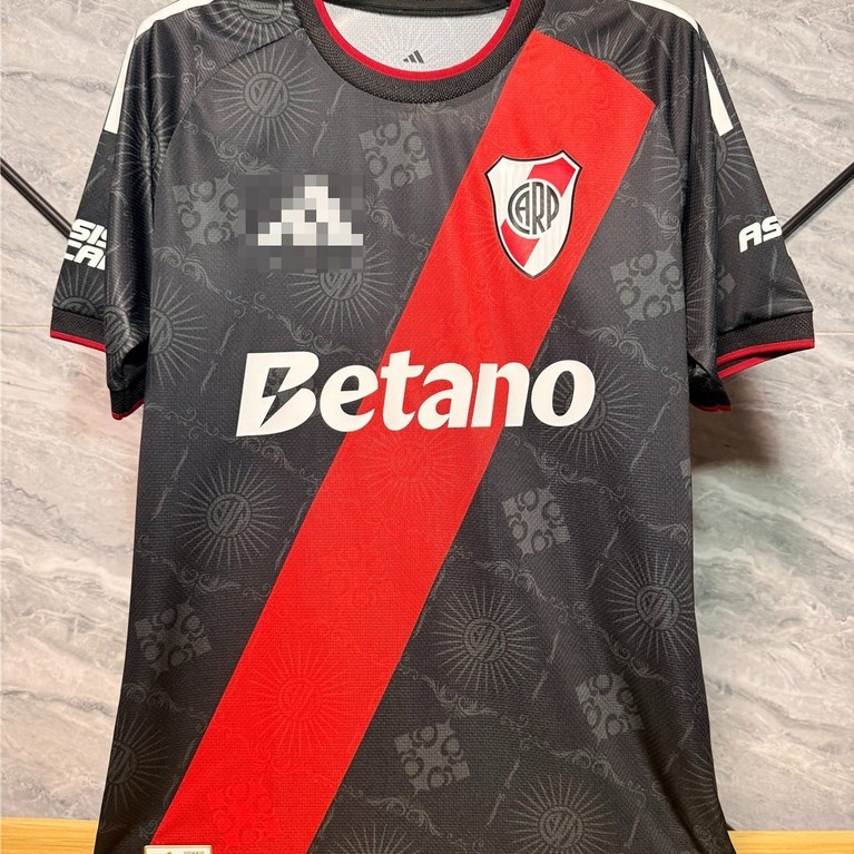 2026 2027 Player Version River Plate Special Edition Dark Pattern Black Soccer Jersey Breathable Qui