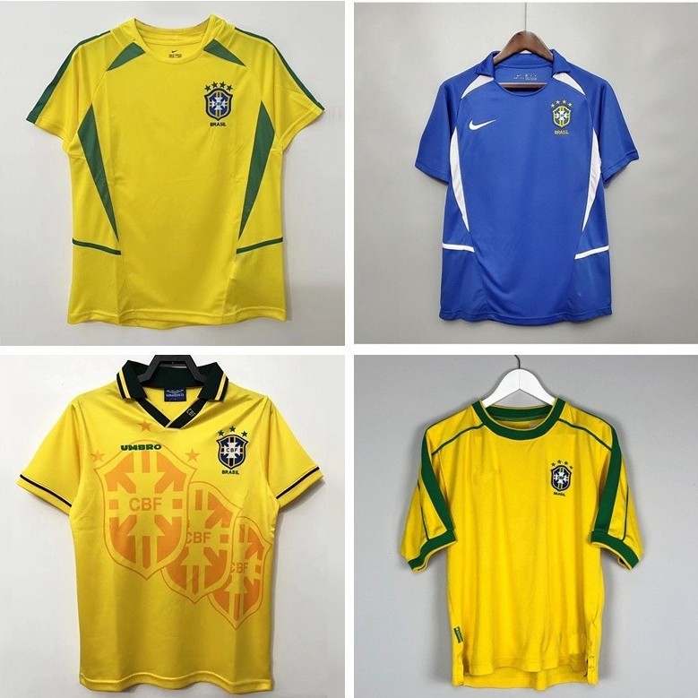 2002 1998 1994 Brazil Home Rivaldo Ronaldo Retro Jersey เสื้อแขนสั้น