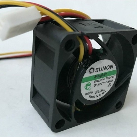 SUNON MB40201V2-0000-G99 40*40*20MM DC12V 0.60W 3 สาย พัดลมระบายความร้อน 4CM