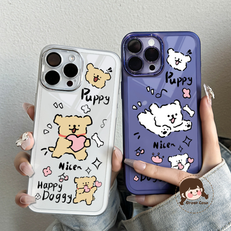 น่ารักลูกสุนัขเคสโทรศัพท์สําหรับOPPO A17 A16 A16S A16K A16E A15 A15S A12 Reno 8T 8Z 7Z 6Z 5Z 5F 4F 8