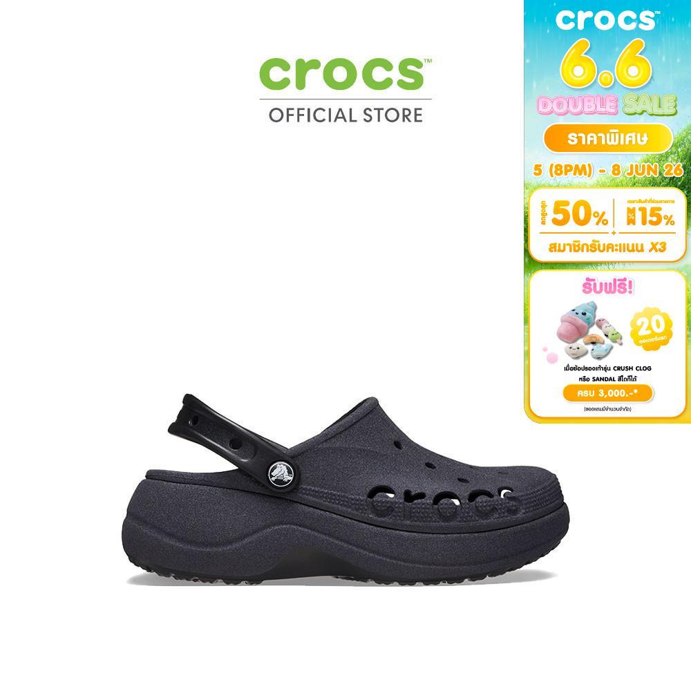 CROCS รองเท้าลำลองผู้หญิง BAYA PLATFORM GLITTER CLOG รุ่น 208459001 - BLACK