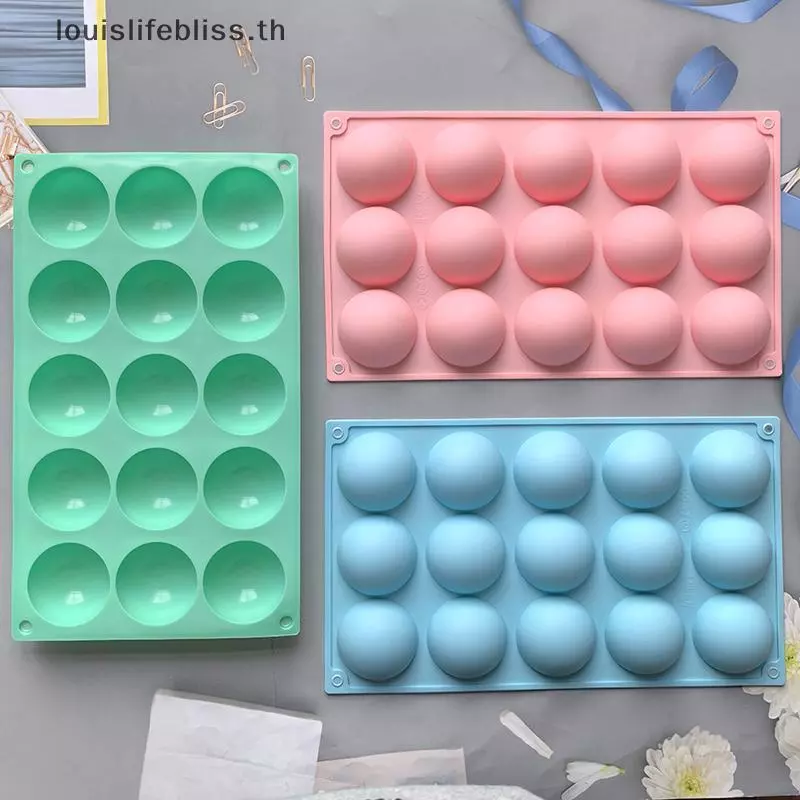 Louislifebliss 3D Ball รอบครึ่งทรงกลมแม่พิมพ์ซิลิโคนสําหรับ DIY Baking Pudding Mousse ช็อกโกแลตเป็นมิตรกับสิ่งแวดล้อมแม่พิมพ์เค้กอุปกรณ์ครัวเครื่องมือใหม่