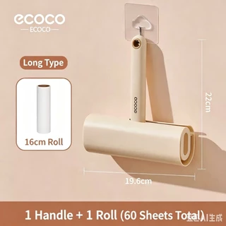 ECOCO ลูกกลิ้งเก็บขนสัตว์และฝุ่น แบบด้ามจับยาว พร้อมรีฟิล 60แผ่น มี 2 สี 2 ขนาด [COD]
