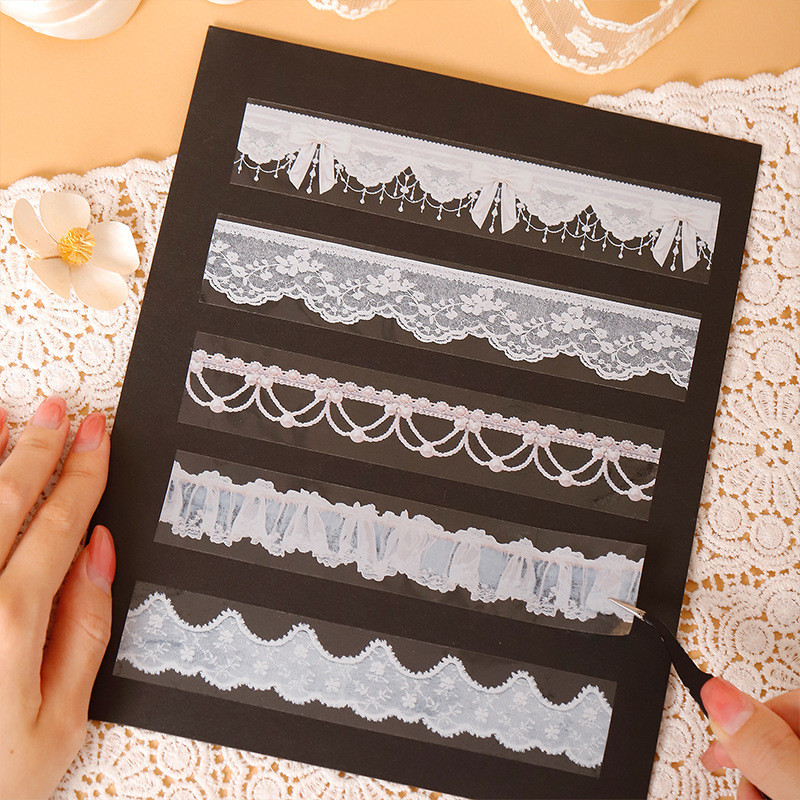 P PET Tape Lace Dress Creative กันน้ํา Handmade diy คู่มือตกแต่งเคสโทรศัพท์ Goo Card Collage