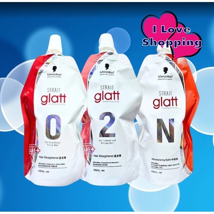 Schwarzkopf Glatt สูตร 0+N / สูตร 2+N ขนาด 400 ml ผลิตภัณฑ์ยืดผม ชวาร์สคอฟ โปรเฟชั่นแนล แกลทท์