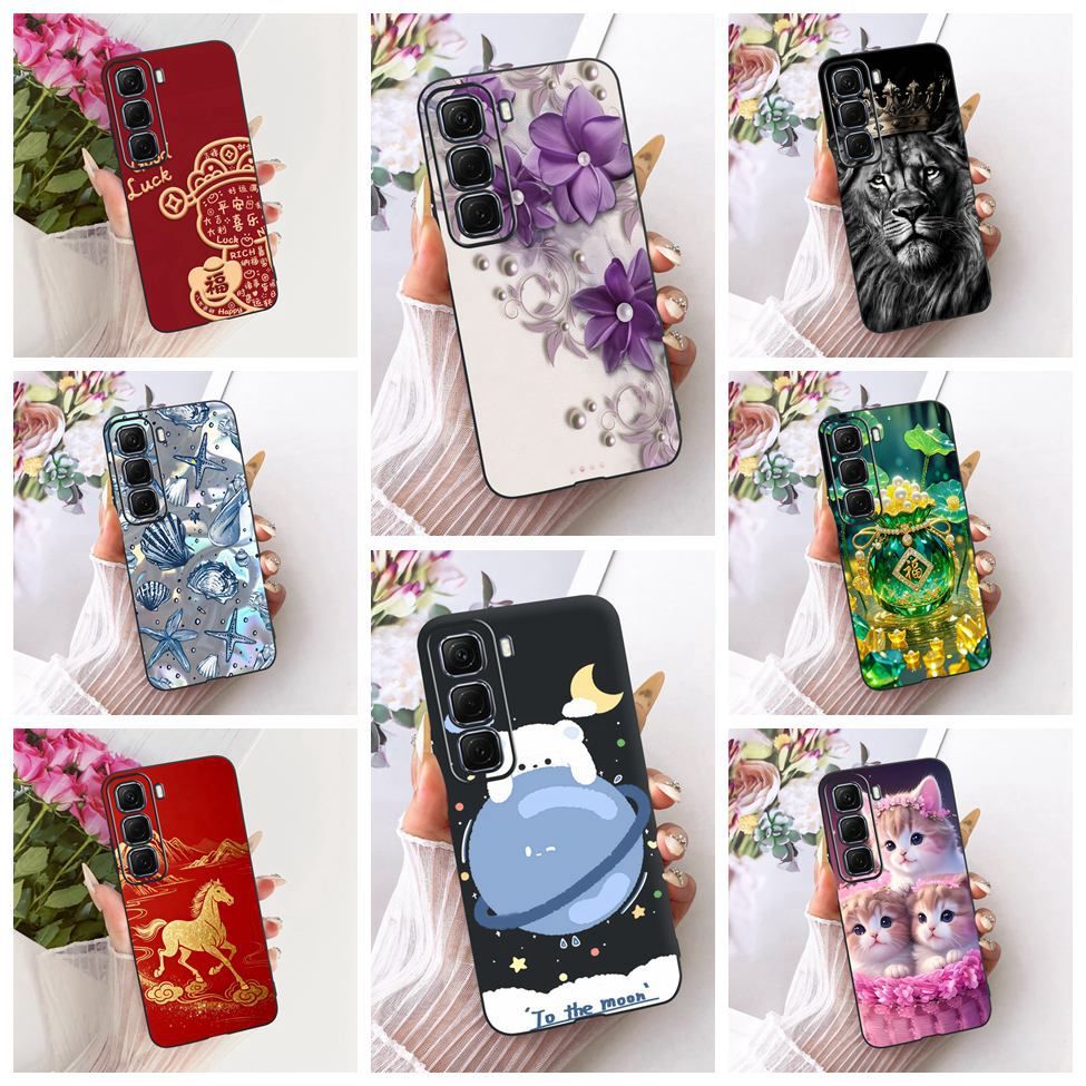 ปลอกสําหรับ Infinix X6882 X6882B สําหรับ Infinix Hot 50 4G กรณีความงามน่ารักการ์ตูนแฟชั่นผีเสื้อตลกท