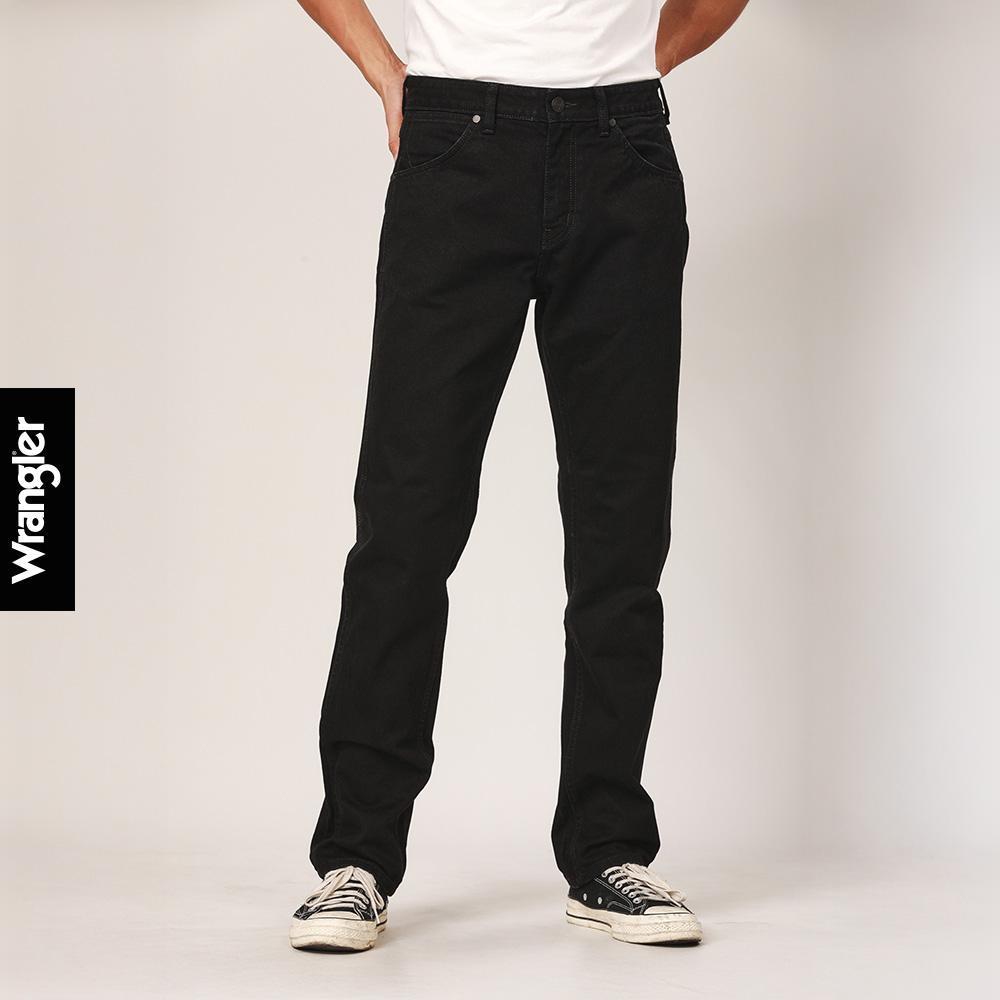 WRANGLER กางเกงยีนส์ผู้ชาย คอลเลคชั่น Biker Look เอวกลาง ทรงตรง รุ่น WR F425MGREN30 สีดำ