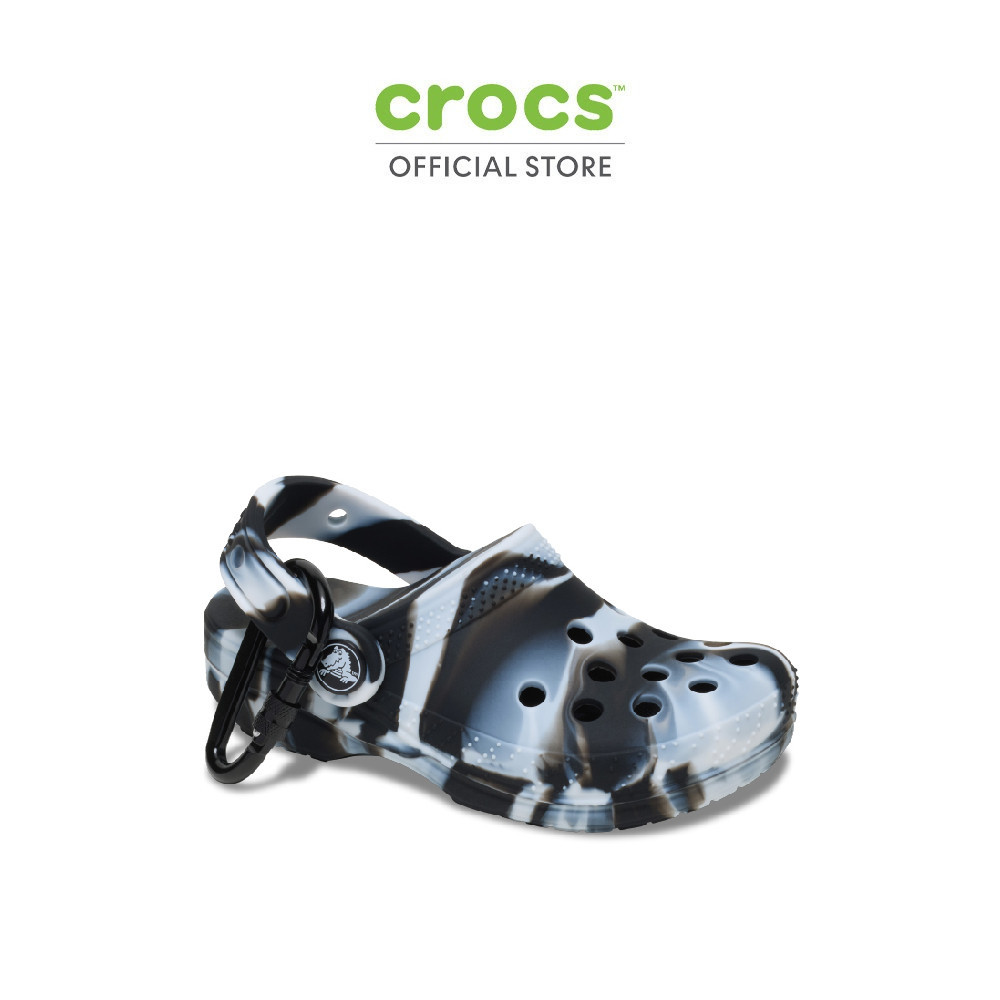 CROCS พวงกุญแจ CLASSIC MARBLE CLOG POUCH BAG CHARM - WHITE/BLACK