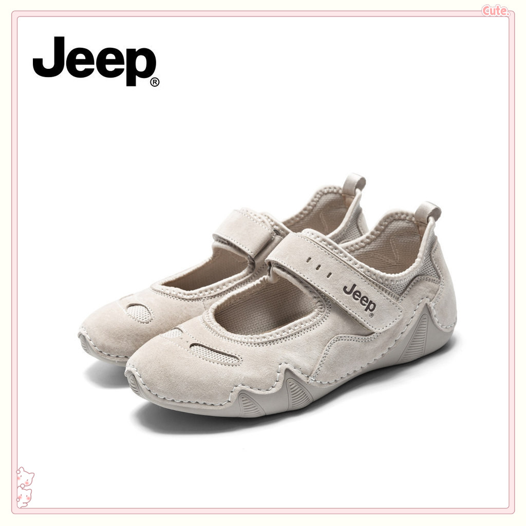 Jeep Niche Retro Mary Jane รองเท้าผู้หญิงแบนปากตื้นรองเท้าลําลองขี้เกียจ