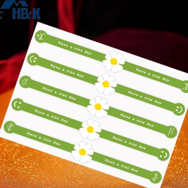 [H&K] 50 ชิ้นของขวัญยาวปิดผนึก Stiers Self-Adhesive Paaging Sealing Stier สําหรับเค้กเบเกอรี่ตกแต่ง Stier {th}