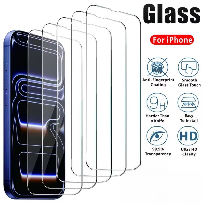 2 in 1 ป้องกันหน้าจอสําหรับ iPhone 18 17e Air 17 16e 16 Plus Pro Max HD ฟิล์มกระจกนิรภัยและคาร์บอนไฟ