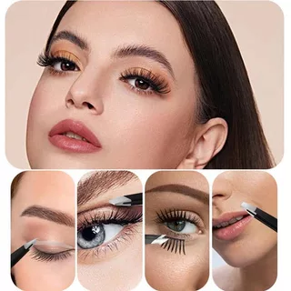 FINE 4 ชิ้น/ชุด แหนบถอนขนคิ้ว สแตนเลส หนีบแน่น แหนบดึงขนอเนกประสงค์ ใช้ถอนคิ้ว หนวด สิวเสี้ยน เครื่องมือแต่งหน้า