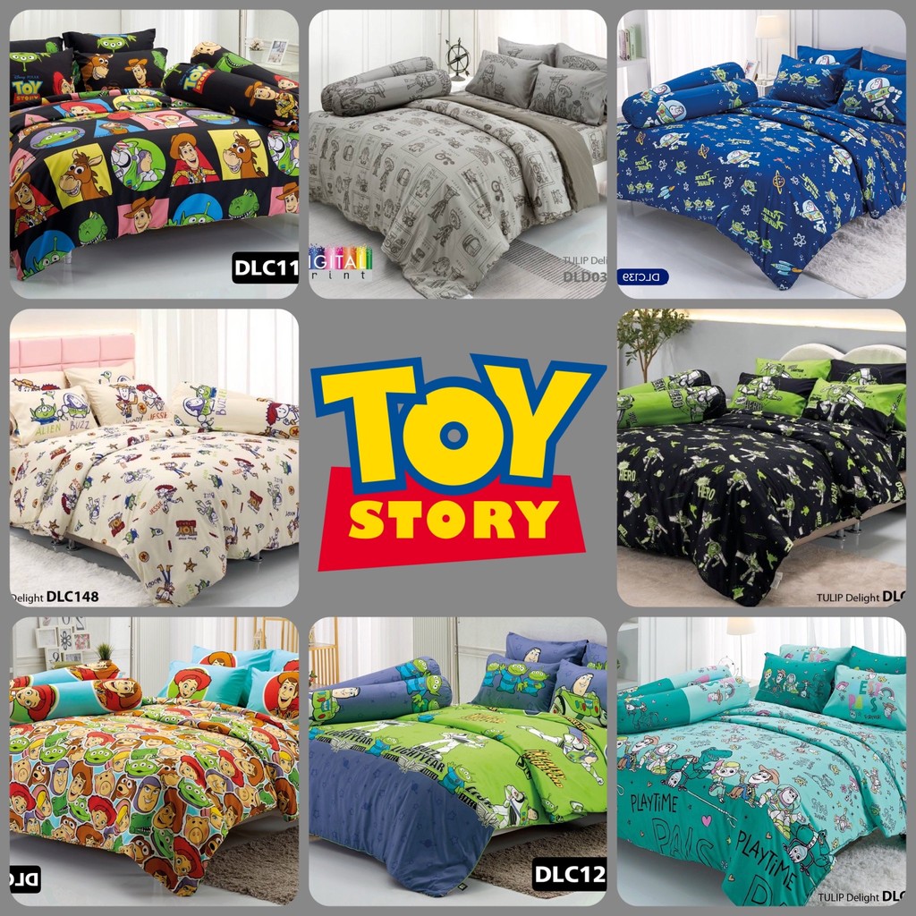 Bedtique : Toy story : ผ้าปูที่นอน (ไม่รวมผ้านวม)  ขนาด3.5ฟุต / 5ฟุต / 6ฟุต ลิขสิทธิ์แท้ จากแบรนด์TULIP DELIGHT