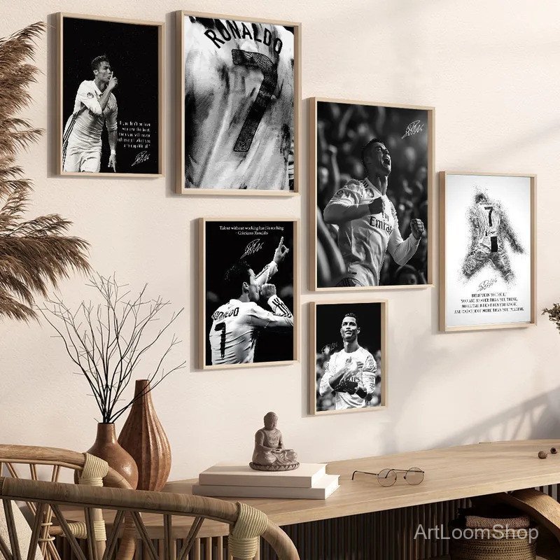 E3N4 C-Cristiano R-Ronaldo CR7 โปสเตอร์ผ้าใบภาพวาดพิมพ์ Home Bar Cafe Room Wall Decor ชายของขวัญ