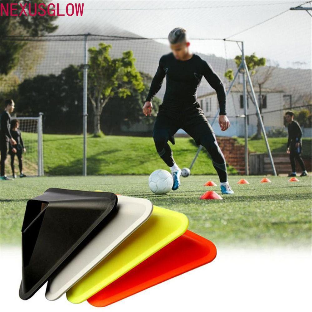 NEXUSGLOW แผ่นฝึกฟุตบอล 5 ชิ้น เครื่องหมายฝึกความเร็ว แผ่นโลโก้สามเหลี่ยม ทนต่อการสึกหรอ อุปสรรคฝึกซ้อมทนทาน