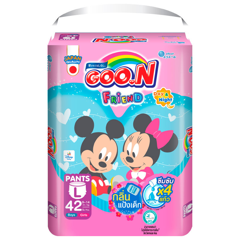 กูนน์เฟรนด์กางเกงผ้าอ้อมเด็กกลิ่นแป้ง L42ชิ้น Goon Friend Baby Diaper Powder Scent L42pcs. [88589478