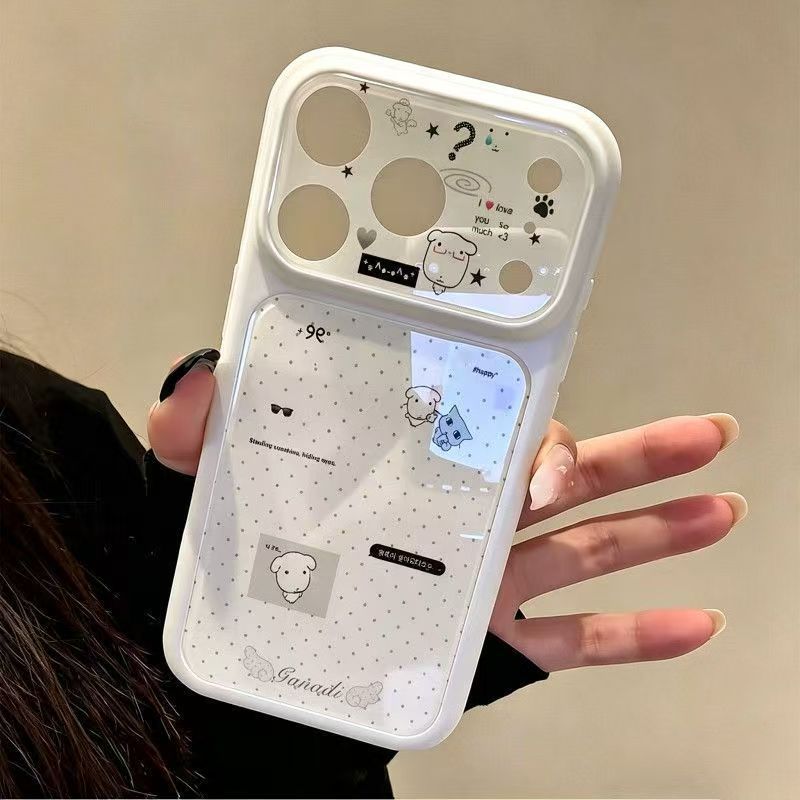 เคสโทรศัพท์หน้าต่างขนาดใหญ่ลายจุดลูกสุนัขวัสดุซิลิโคนเหมาะสําหรับ ไอโฟน 11 12 13 14 15 16 17โปรแม็กซ์ 14 15 16บวก