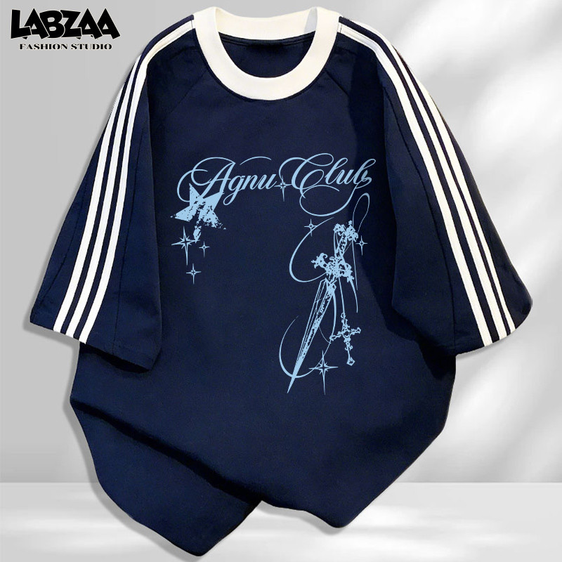 【จัดส่งจากกรุงเทพฯ】LABZAA สไตล์เกาหลี เสื้อยืดทรงหลวม ลวดลายแฟชั่น Oversized ระบายอากาศ YG3876