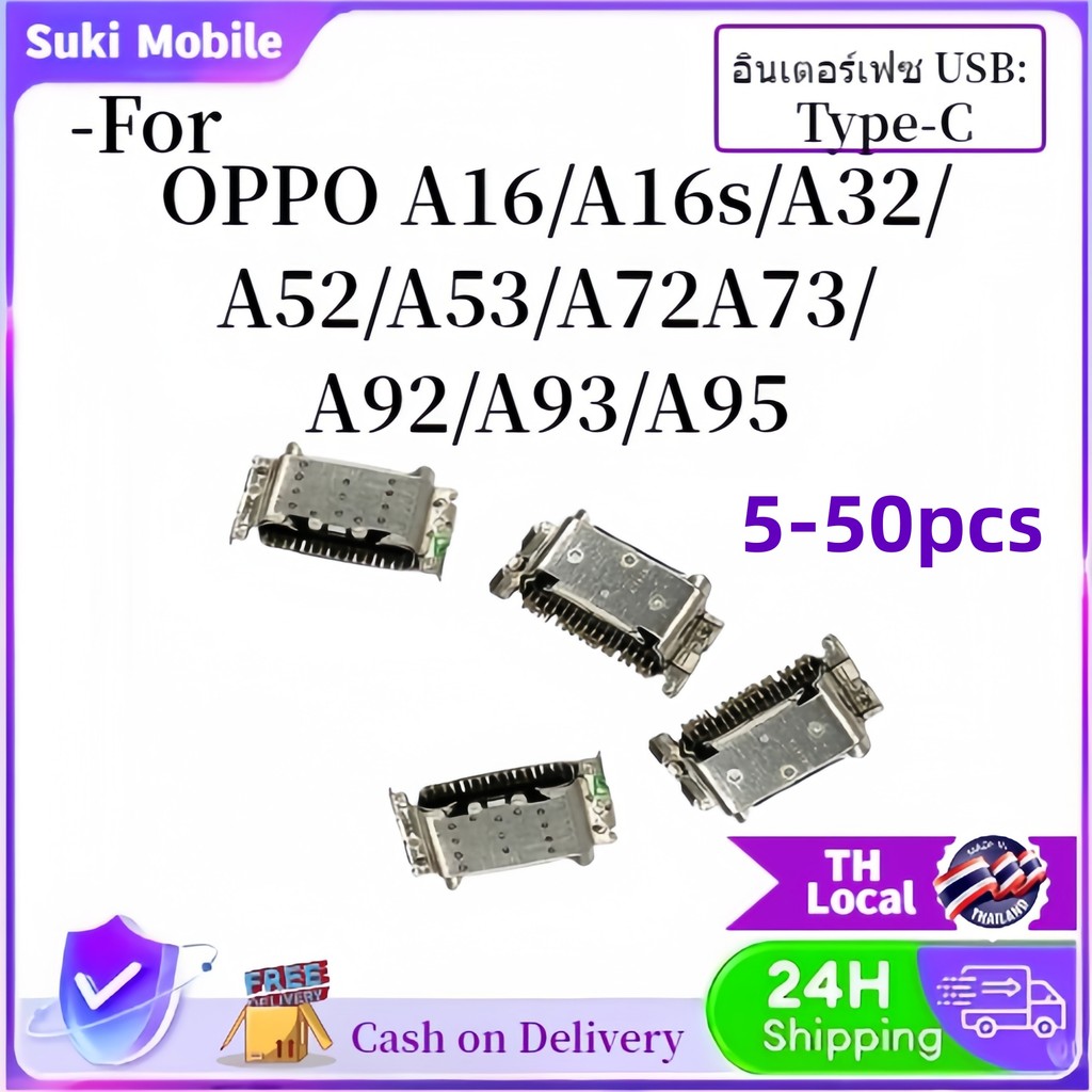สําหรับ OPPO A95 A93 A92 A72 A55 A52  A53 A32 A16 USB ชาร์จพอร์ต Dock Plug Charger Connector ซ็อกเก็ตซ่อมอะไหล่-COD