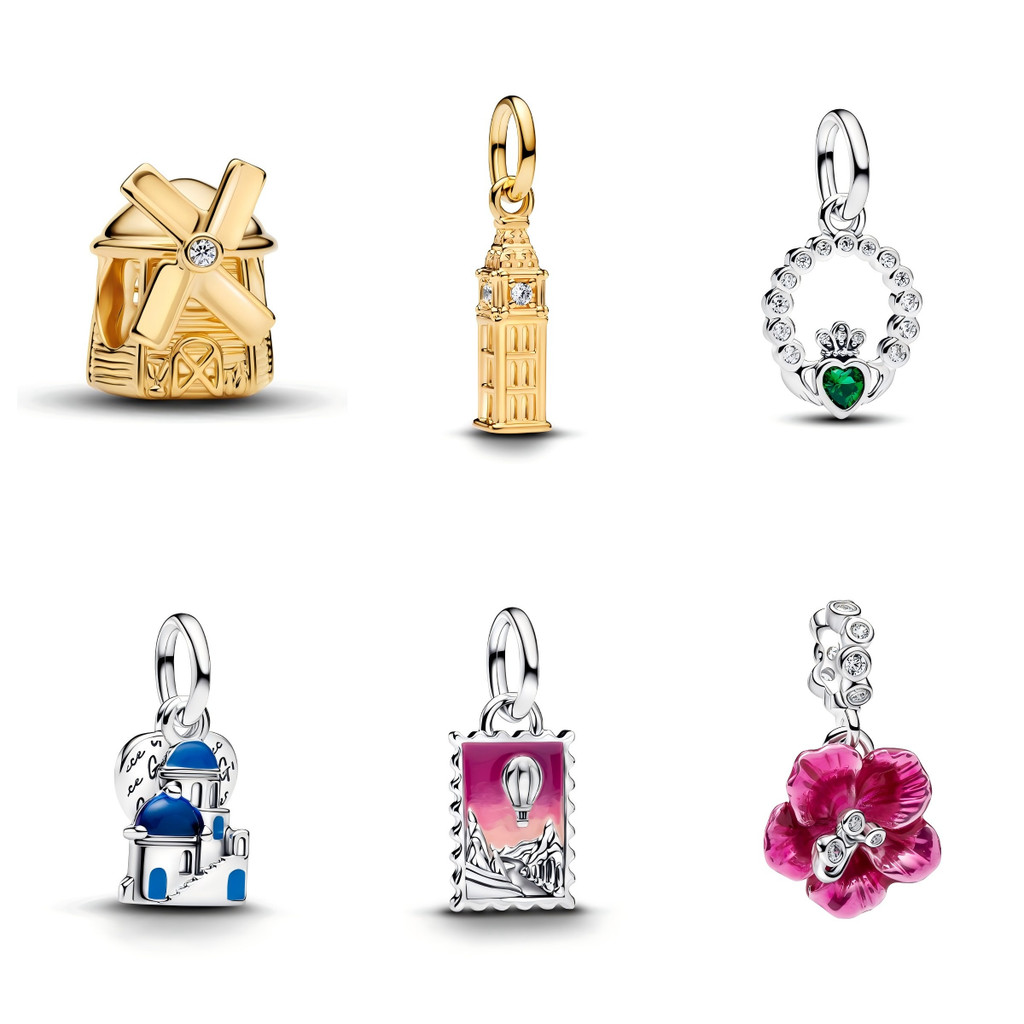 Charm Bead Fit ผู้หญิงสร้อยข้อมือสร้อยคอของขวัญแฟชั่น Silver Plated DIY เครื่องประดับ