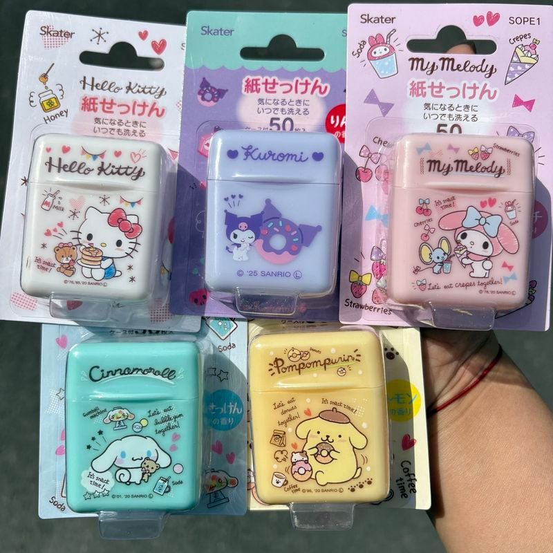 Japan Japan sเก๊ต Sanrio Soap Sheet Portable Mini Soap Student Children Hand Wash Soap Paper Kuromi 