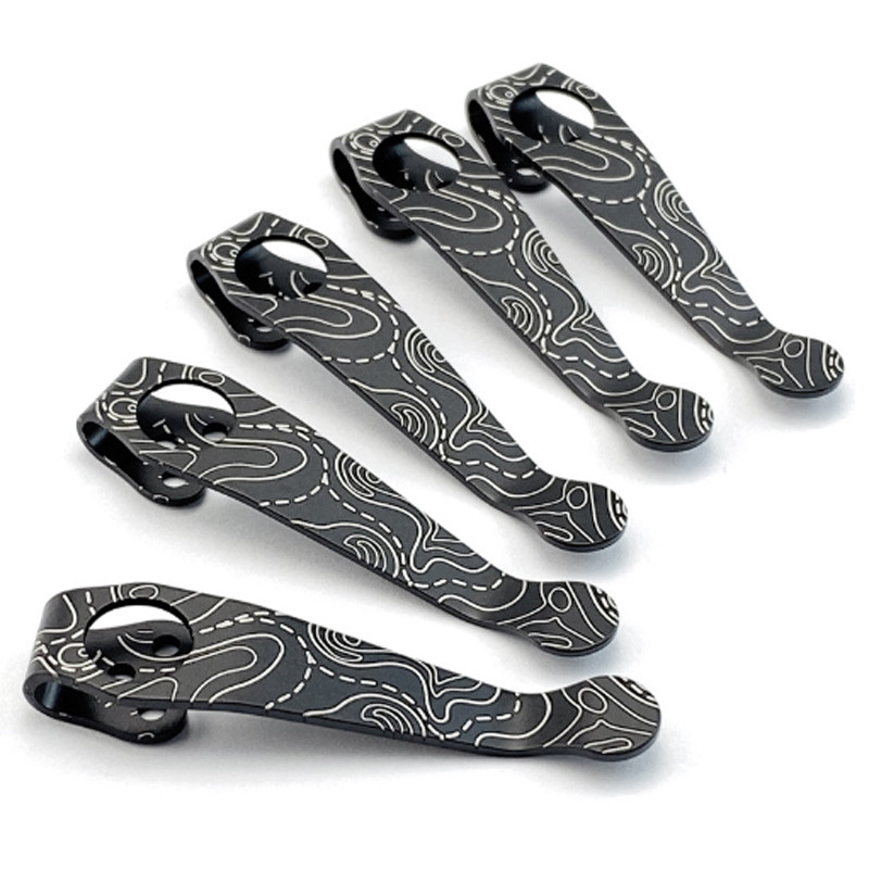 ไทเทเนียมกลับคลิป 3 หลุมกระเป๋าคลิปสําหรับ Spyderco Series C81 Paramilitary 2 C223 Para 3 C85 Yojimb